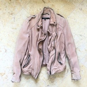 Muubaa Tan Leather Jacket
